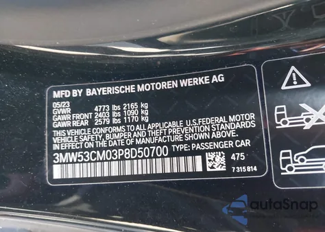 2023 BMW M240 I xDrive z USA, uszkodzony, nr VIN 3MW53CM03P8D50700